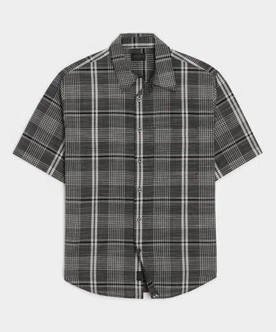 Todd Snyder Summerweight Cotton Big Shirt In Black In Gray