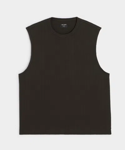 Todd Snyder Textured Muscle Tank In Caviar In Brown
