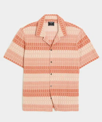 Todd Snyder Tile Terry Jacquard Polo In Orange