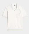 Todd Snyder Tipped Waffle Sweater Polo In White