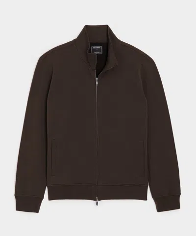 Todd Snyder Travel Terry Full-zip Track Jacket In Dark Mocha In Blue