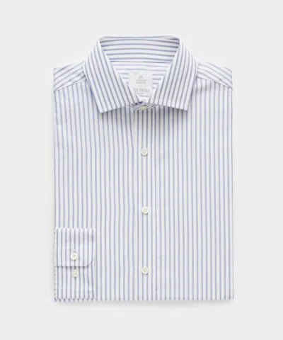 Todd Snyder Triple Stripe Spread Collar Dress Shirt In Blue