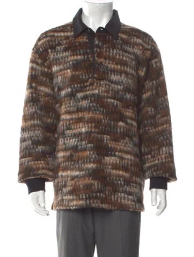 Pre-owned Todd Snyder Tweed Pattern Collar Polo Sweater In Brown