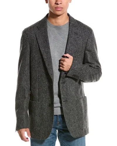 Todd Snyder Tweed Wool-blend Coat In Grey