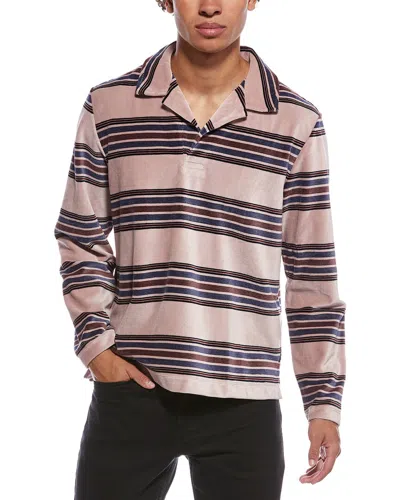 TODD SNYDER TODD SNYDER VELOUR STRIPE POLO SHIRT