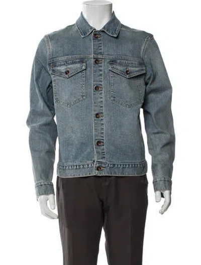 Pre-owned Todd Snyder Vintage Graphic Print Denim Jacket W/ Tags In Blue