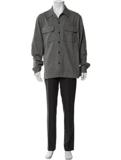 Pre-owned Todd Snyder Virgin Wool Collar Sweatshirt In Grey