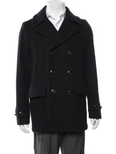 Pre-owned Todd Snyder Virgin Wool Peacoat In Black
