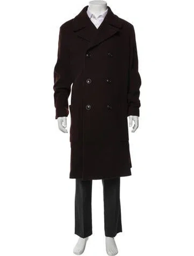 Pre-owned Todd Snyder Virgin Wool Peacoat In Brown