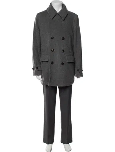 Pre-owned Todd Snyder Virgin Wool Peacoat In Gray