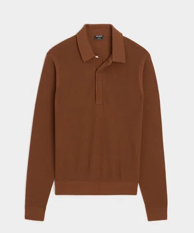 Todd Snyder Vista Sweater Polo In Brown