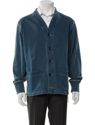 Pre-owned Todd Snyder V-neck Long Sleeve Cardigan In Blue