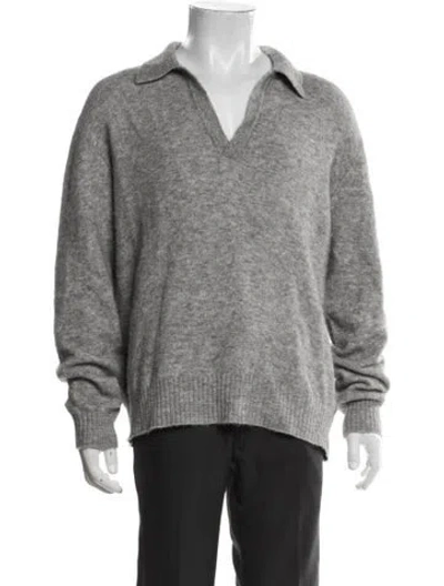 Pre-owned Todd Snyder V-neck Long Sleeve Pullover In Grey