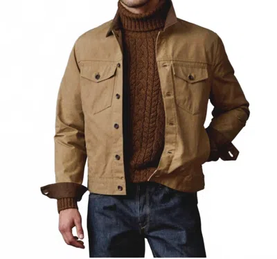 Todd Snyder Waxed Dylan Trucker Jacket In Beige In Animal Print