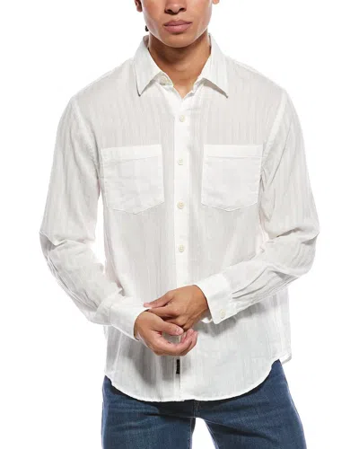 Todd Snyder White Jacquard Point Collar Shirt