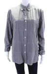 Todd Snyder Womens Plaid Long Sleeved Button Down Shirt Black White In Black