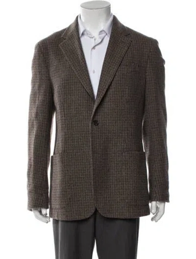 Pre-owned Todd Snyder Wool Houndstooth Print Coat In Neutral