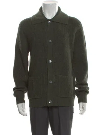 Pre-owned Todd Snyder Wool Mock Neck Cardigan In Green