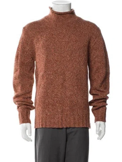 Pre-owned Todd Snyder Wool Mock Neck Pullover In Brown