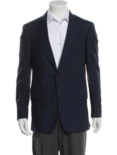 Pre-owned Todd Snyder Wool Plaid Print Blazer In Blue