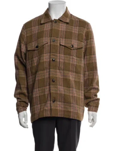 Pre-owned Todd Snyder Wool Plaid Print Jacket W/ Tags In Brown