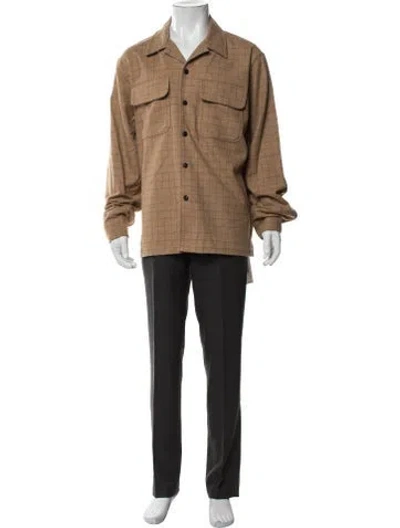 Pre-owned Todd Snyder Wool Plaid Print Sweatshirt In Brown