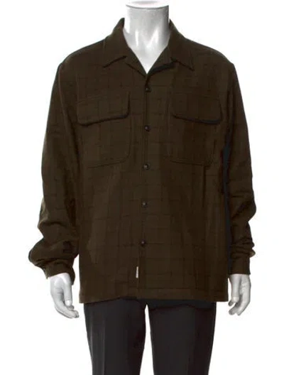 Pre-owned Todd Snyder Wool Plaid Print Sweatshirt In Green