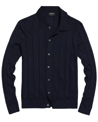 Todd Snyder Wool Polo Sweater In Blue