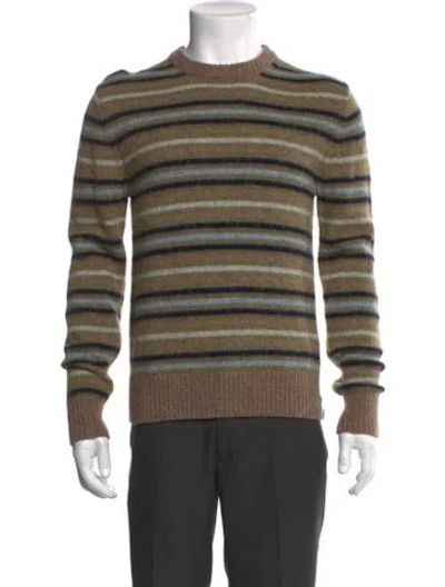 Pre-owned Todd Snyder Wool Striped Pullover In Green
