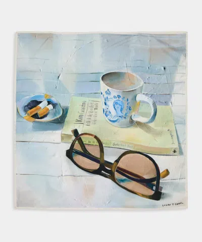 Todd Snyder X Artist Series Artist Series: Logan T. Sibrel Silk Scarf In Heather Fog In Multi