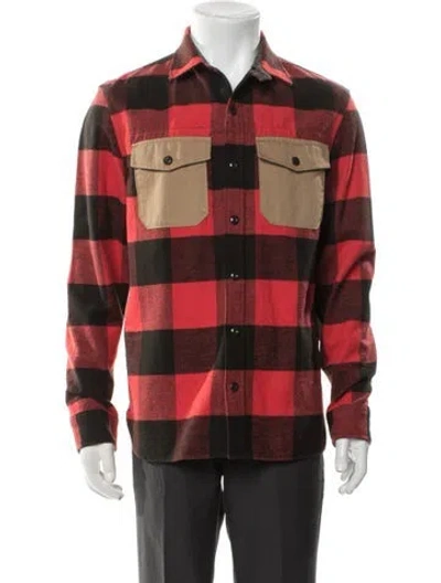 Pre-owned Todd Snyder X L.l. Bean Plaid Print Trucker Jacket In Red