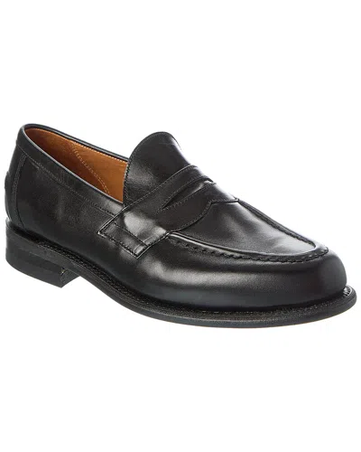 Todd Snyder X Sanders Leather Penny Loafer In Black