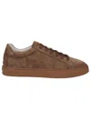 Tod's Brown Calfskin Suede Upper Sneakers In Noce Chiaro