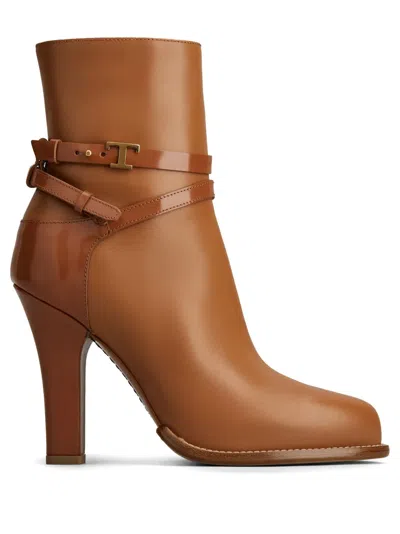 Tod's 105mm Leather Ankle Boots In 1o94