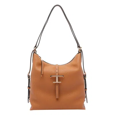 Tod's T Timeless Shoulder Bag In Leather Small In Brown