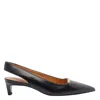 Tod's Leather Kitten Heel Slingback Pumps With Metal Detail
