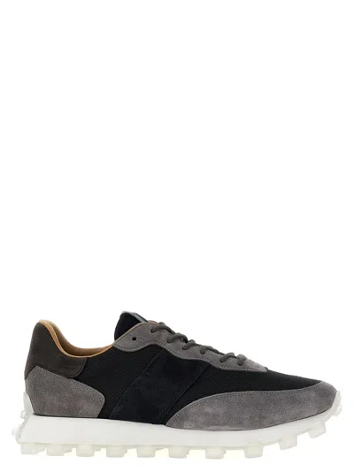 TOD'S 1T SUEDE AND FABRIC SNEAKERS