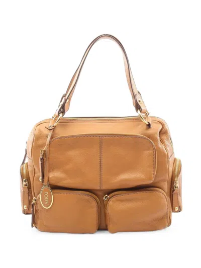Pre-owned Tod's 2000s Multi-pocket Tote Bag In Brown
