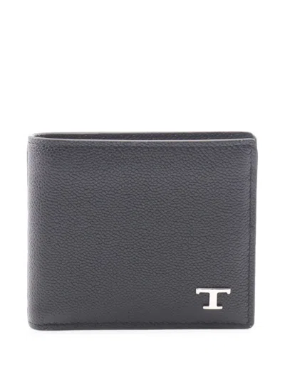 Pre-owned Tod's 2020s T-timeless Bi-fold Wallet In Black