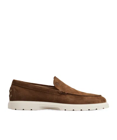 TOD'S TOD'S LOGO EMBOSSED SLIP-ON LOAFERS