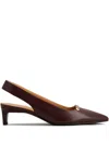 Tod's Pointed Toe Kitten Heel Slingback Pump In Brown
