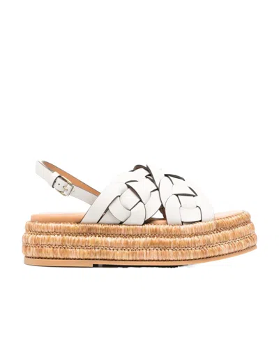 Tod's 45mm Woven Sandals In White