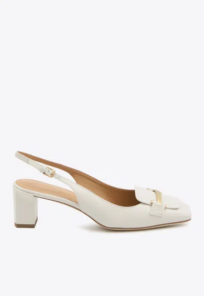 TOD'S 50 LEATHER SLINGBACK PUMPS