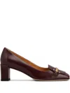 Tod's 55mm Block-heel Leather Pumps In Burgundy