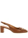 Tod's 50mm Leather Slingback Pumps In Brown