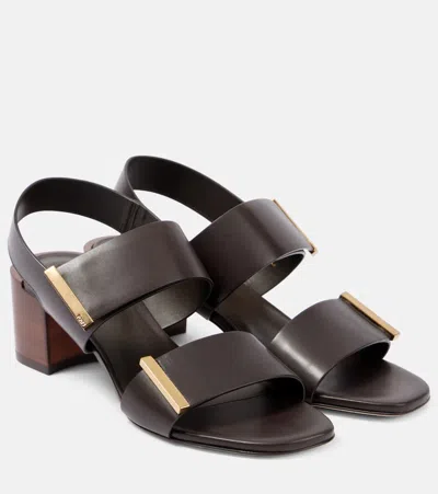 Tod's 55 Leather Sandals In Brown