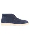 Tod's Man Ankle Boots Navy Size 7.5 Leather In Blue