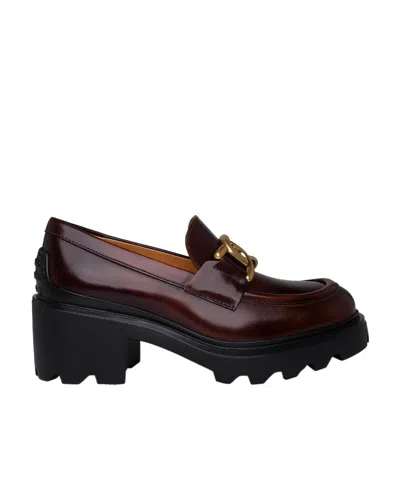 Tod's 60mm Chain Leather Loafers In Black