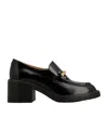 Tod's Block Heel Round Toe Loafers With Hardware In Black