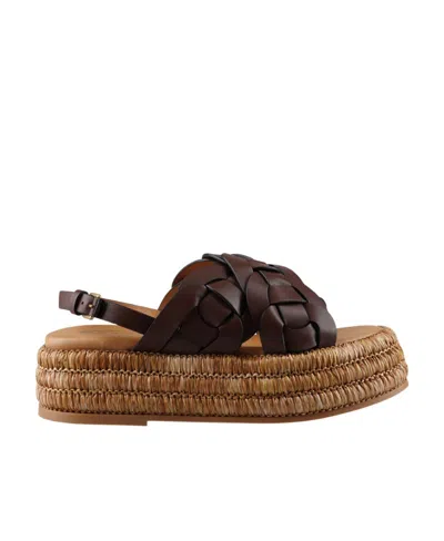 TOD'S TOD'S WOVEN SLINGBACK SANDALS